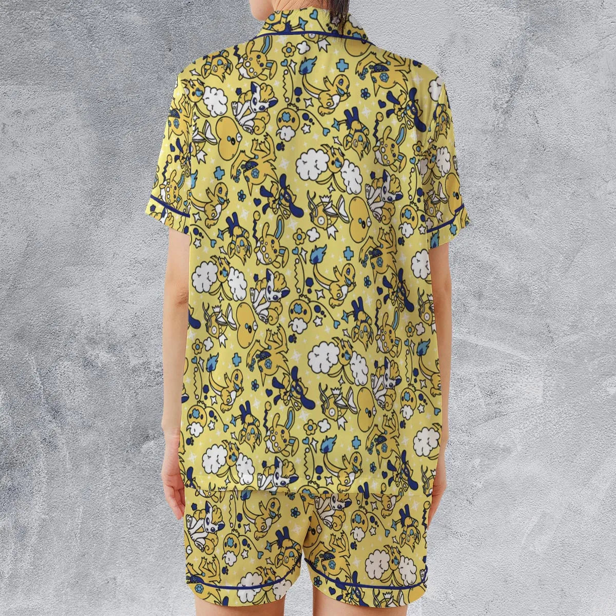 Satin Short-Sleeve Pajamas Set - X88QV3C8