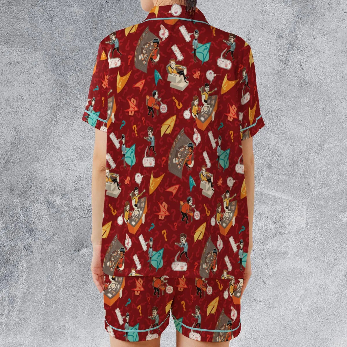 Satin Short-Sleeve Pajamas Set - PUQXT6YS