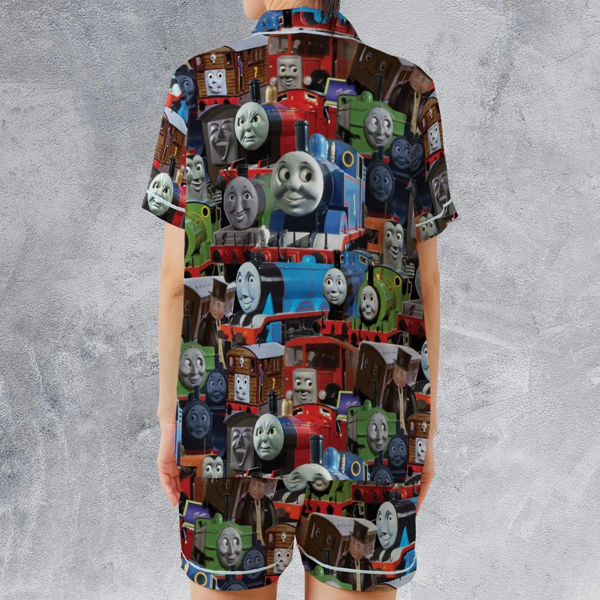 Satin Short-Sleeve Pajamas Set - BFASDCE3