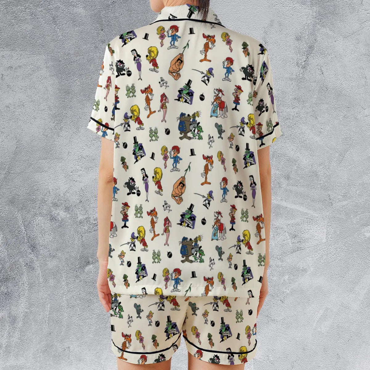 Satin Short-Sleeve Pajamas Set - XCJ2Q9CZ
