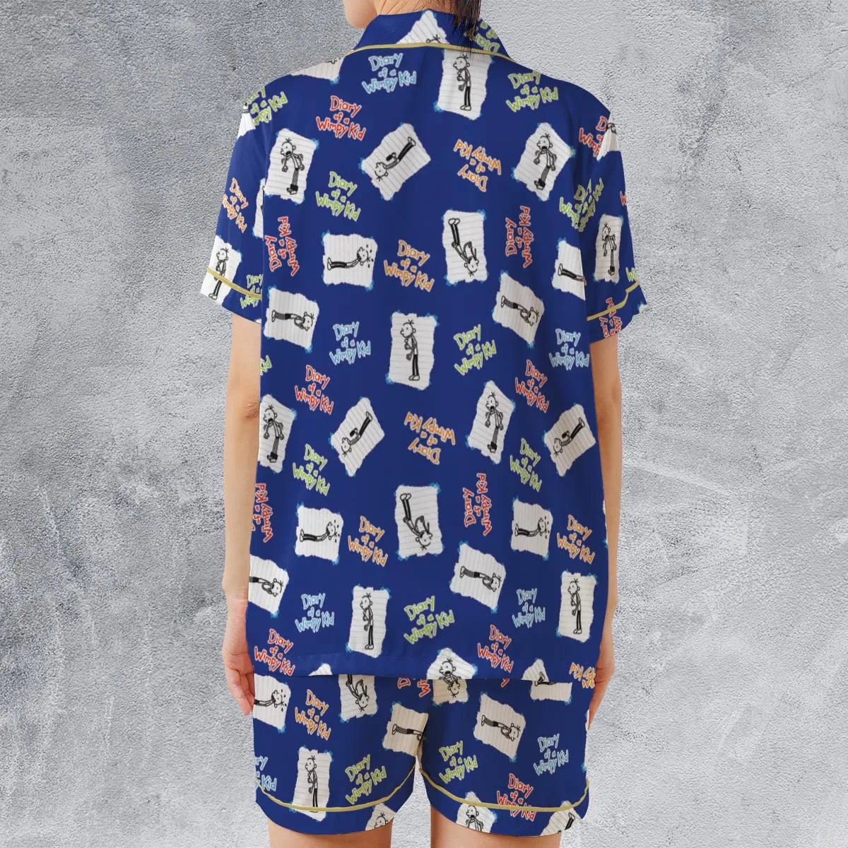 Satin Short-Sleeve Pajamas Set - 7HHNR936