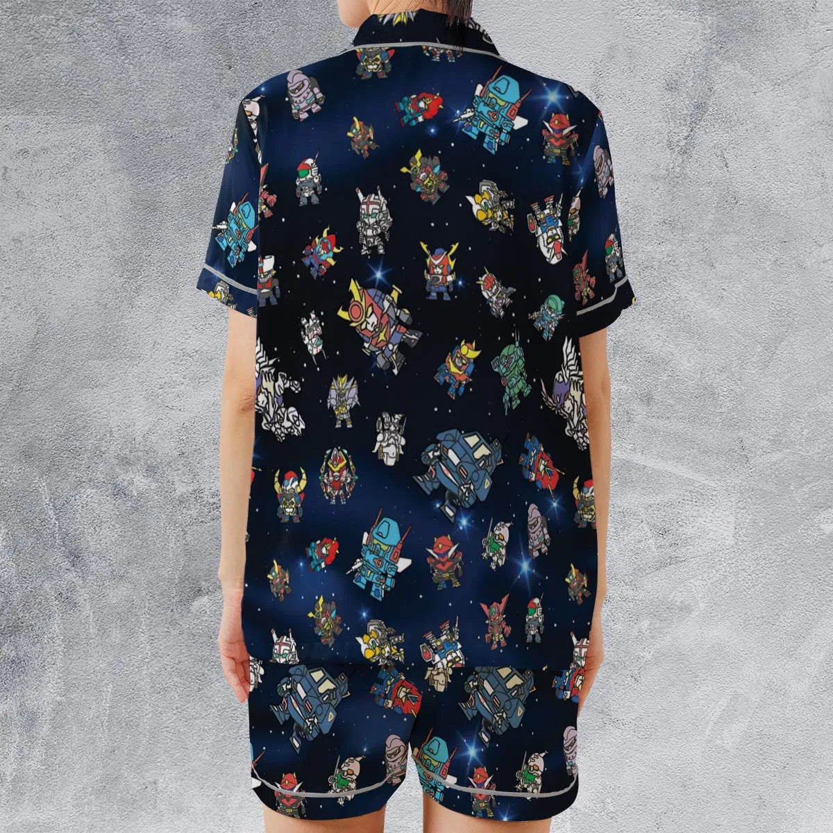 Satin Short-Sleeve Pajamas Set - T7QWCRP8