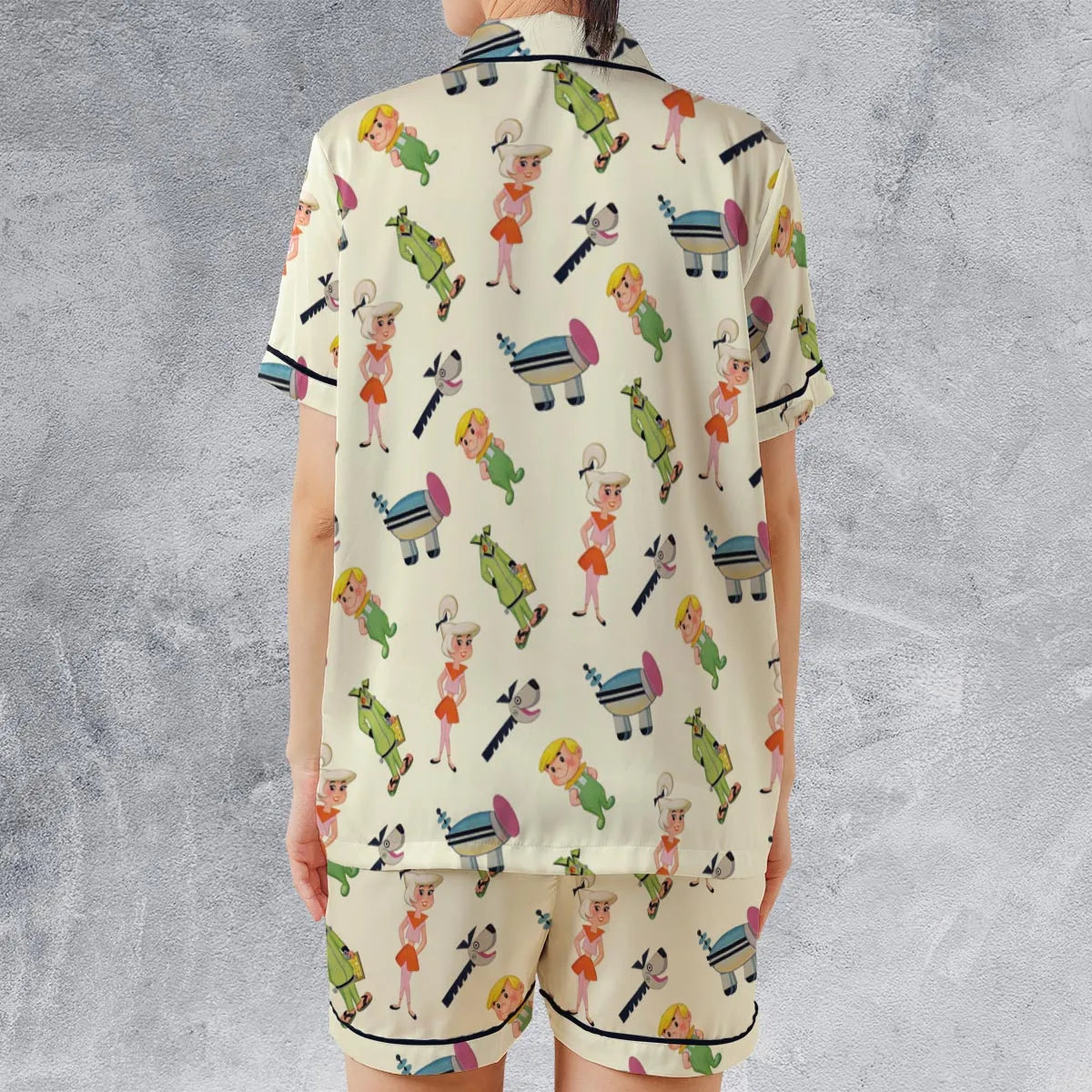 Satin Short-Sleeve Pajamas Set - 99GS7DRN