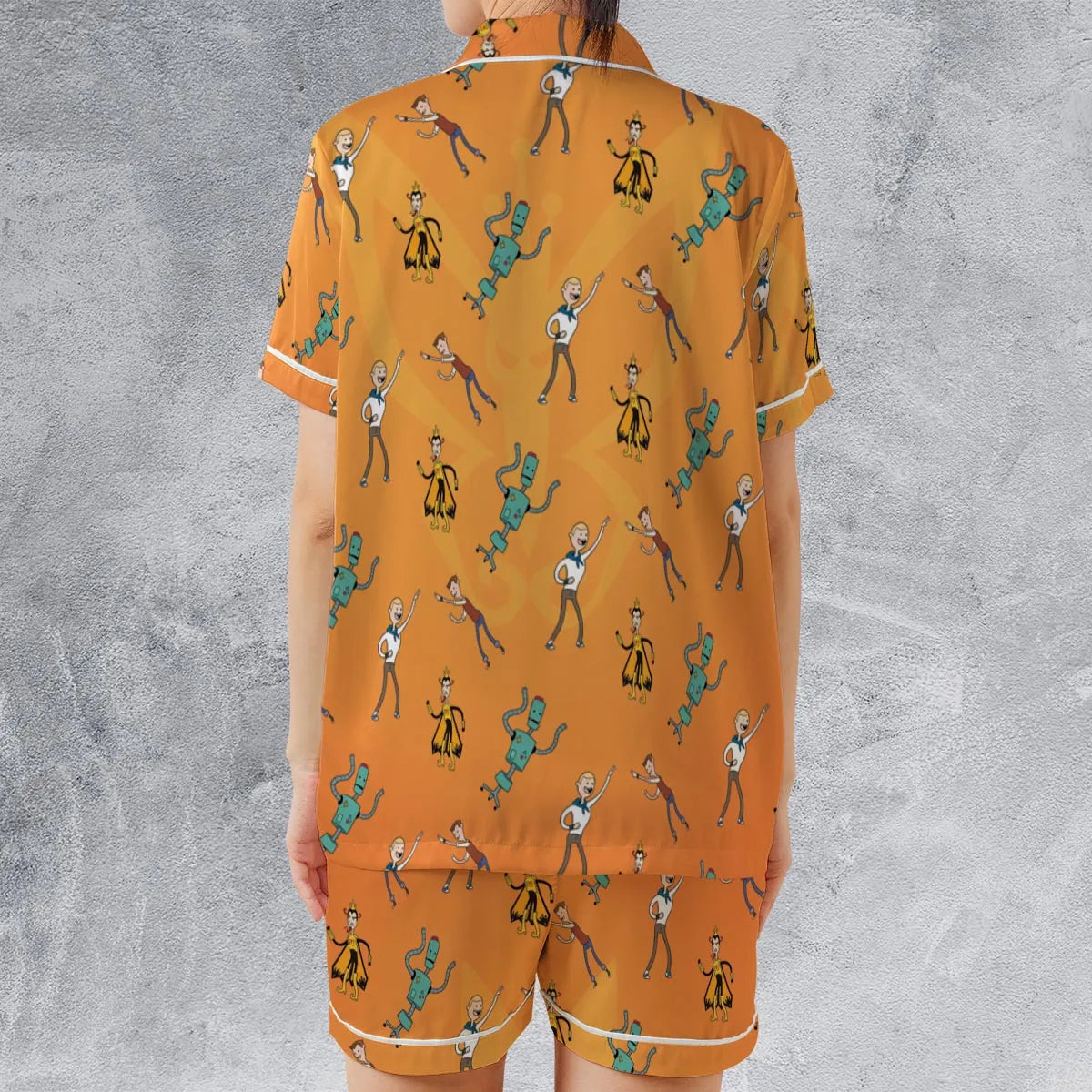Satin Short-Sleeve Pajamas Set - 2E1HASV4