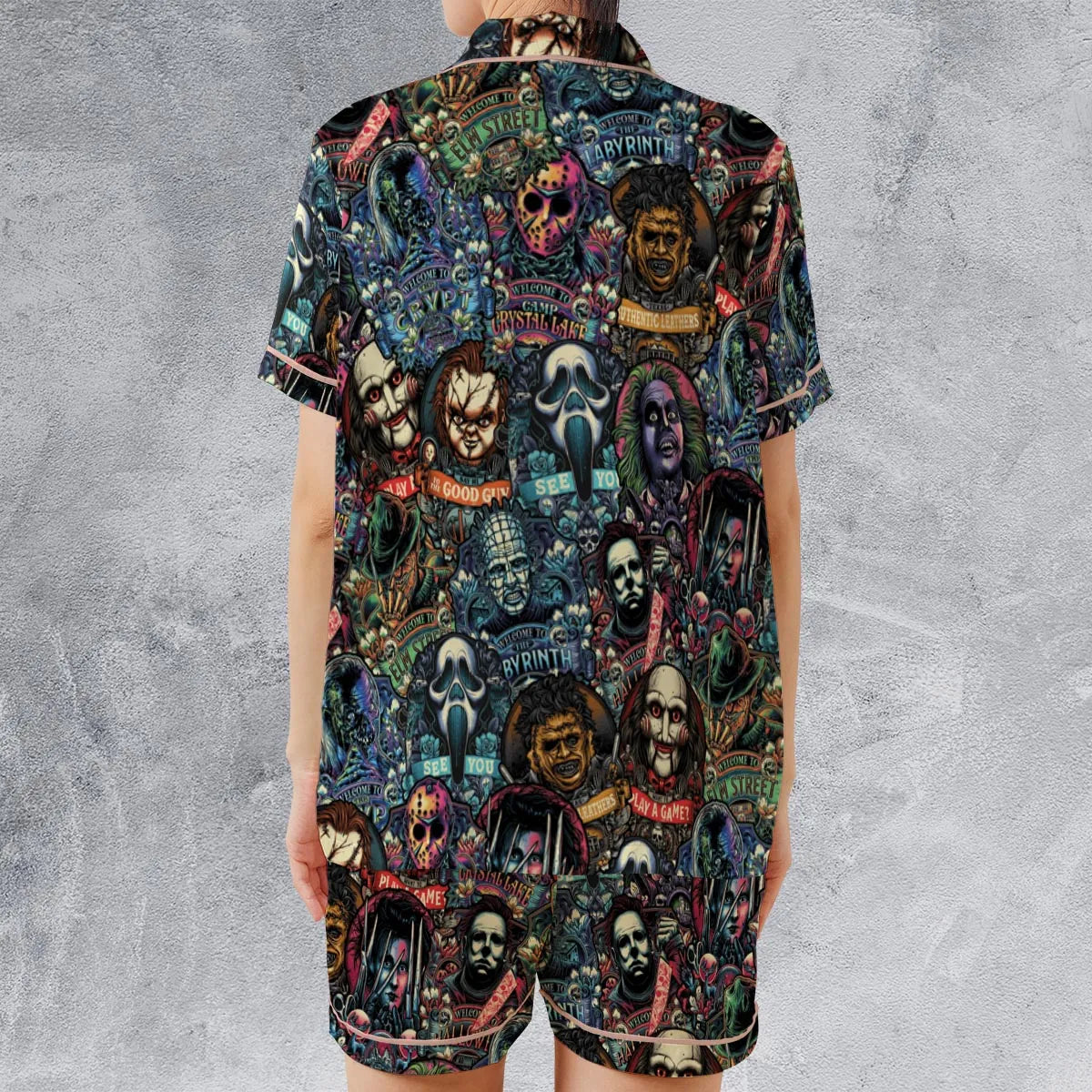 Satin Short-Sleeve Pajamas Set - L1PXKN6Q