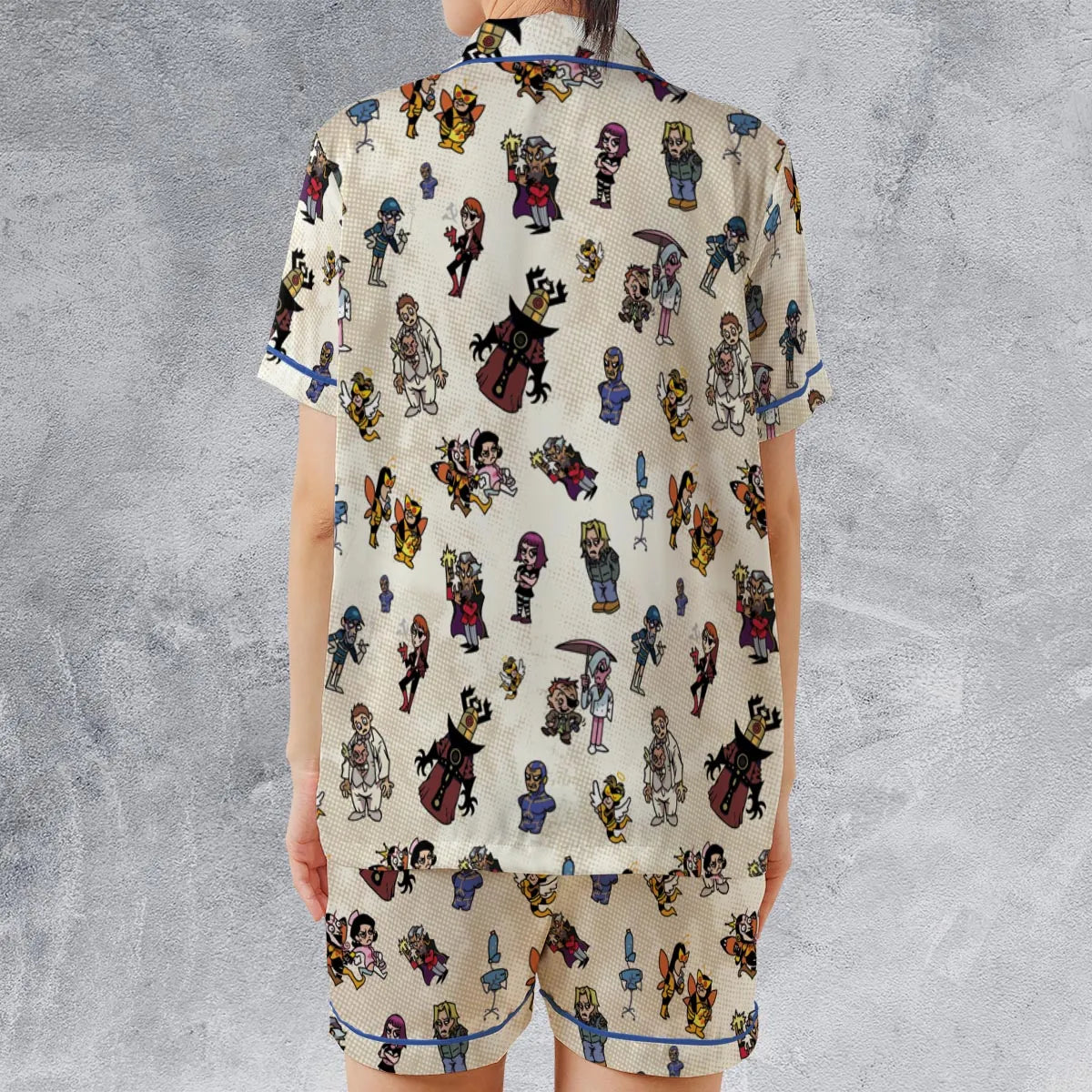 Satin Short-Sleeve Pajamas Set - 2Q9ZFYXK
