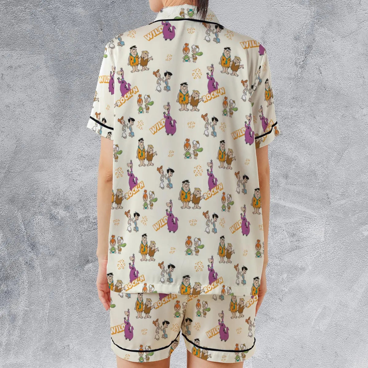 Satin Short-Sleeve Pajamas Set - DM294H6Y
