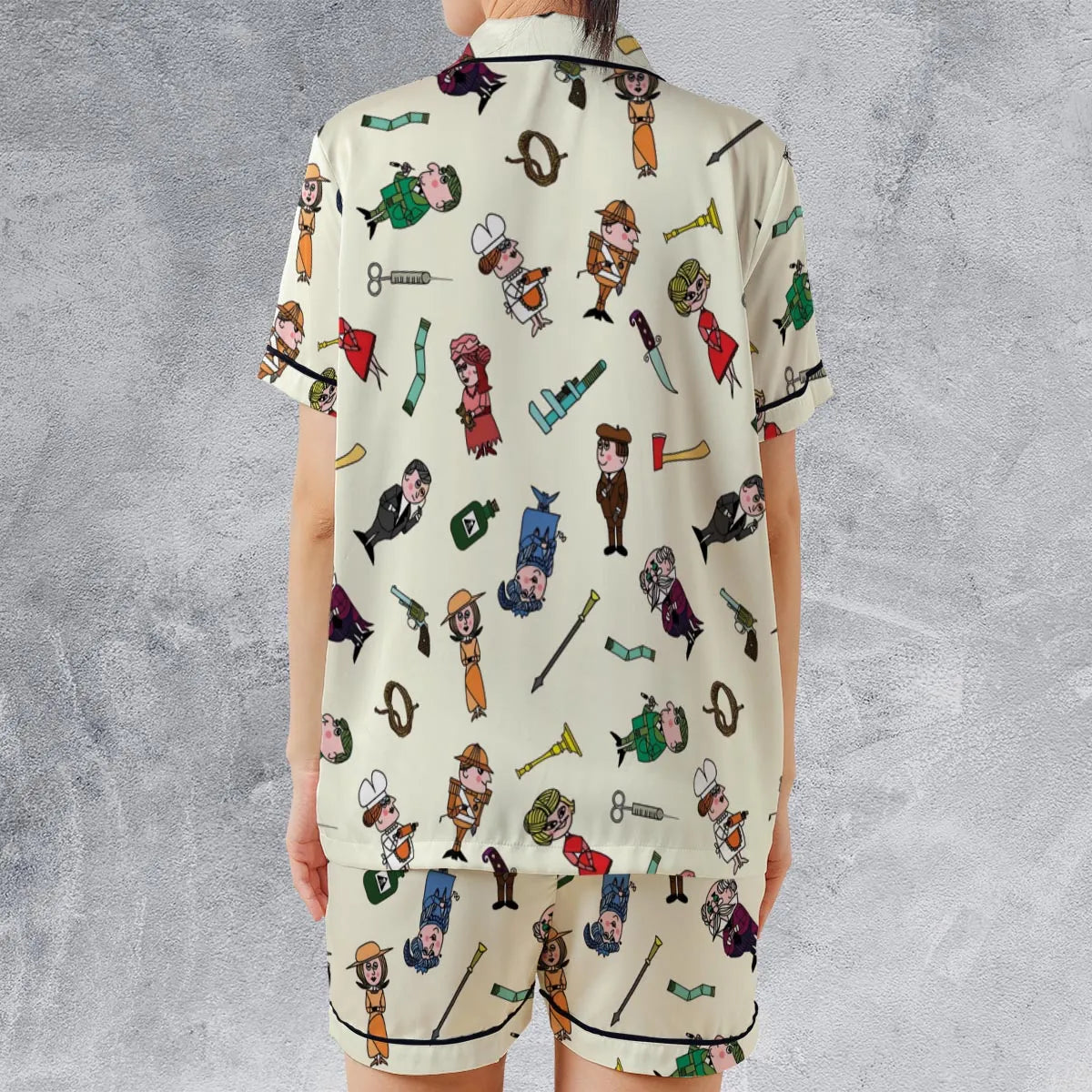 Satin Short-Sleeve Pajamas Set - W4VBQ3WE