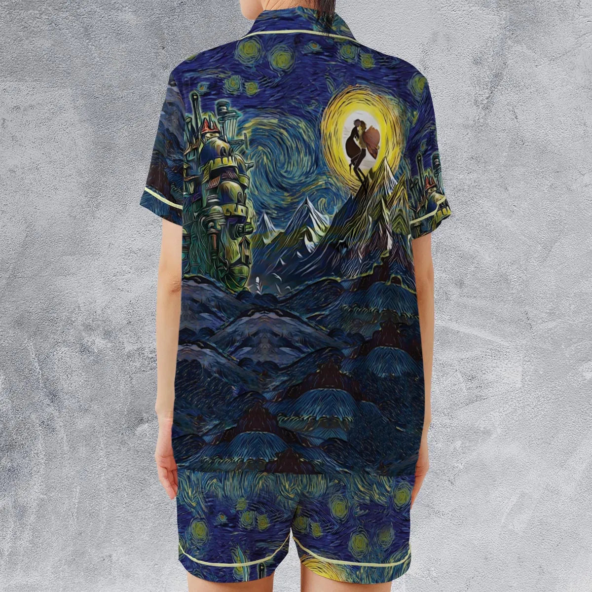 Satin Short-Sleeve Pajamas Set - ANJMW168