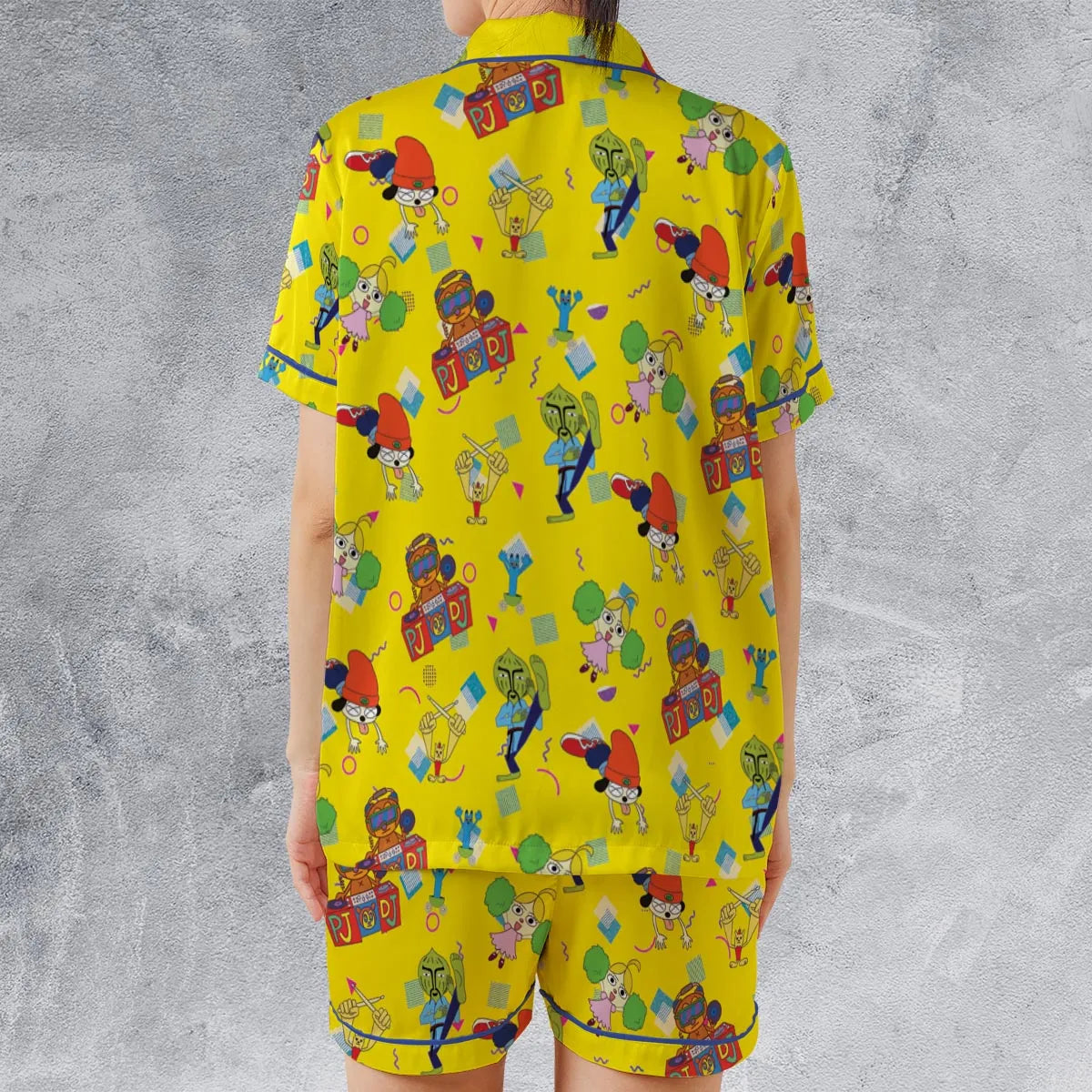 Satin Short-Sleeve Pajamas Set - R21SFWWQ