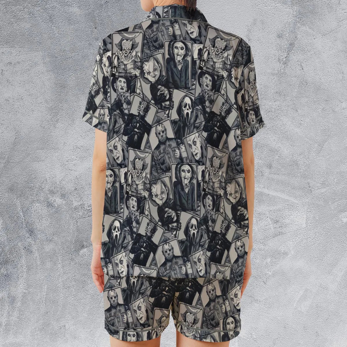 Satin Short-Sleeve Pajamas Set - M6KR1W9N