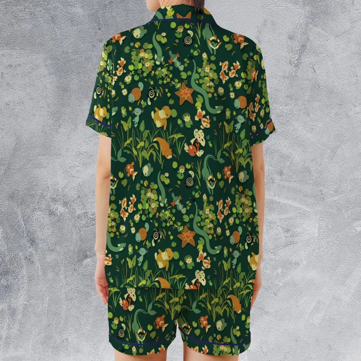 Satin Short-Sleeve Pajamas Set - Q8QHTCFZ