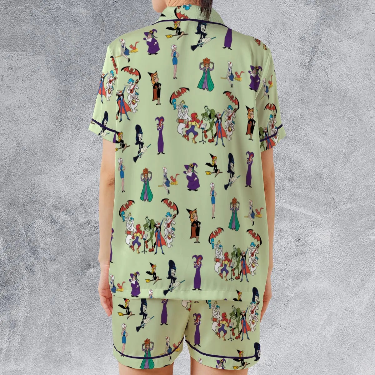 Satin Short-Sleeve Pajamas Set - P94G31VW