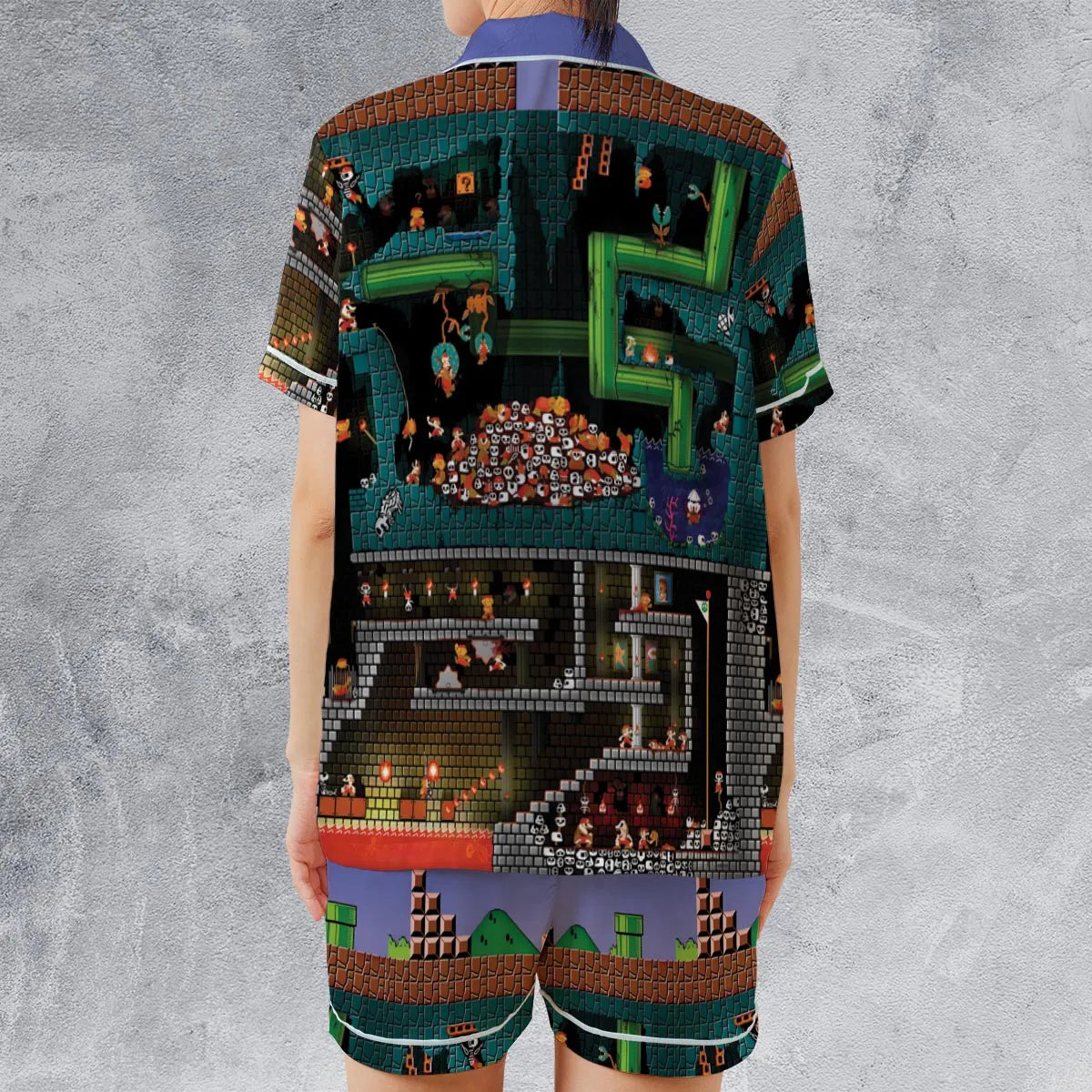 Satin Short-Sleeve Pajamas Set - P2C14D17