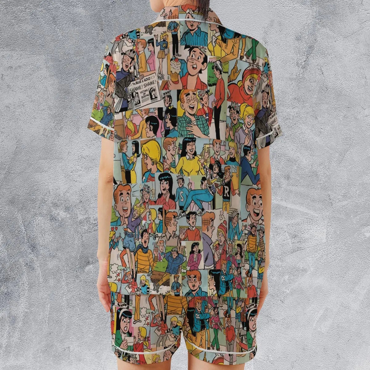 Satin Short-Sleeve Pajamas Set - XNM7Y9C7