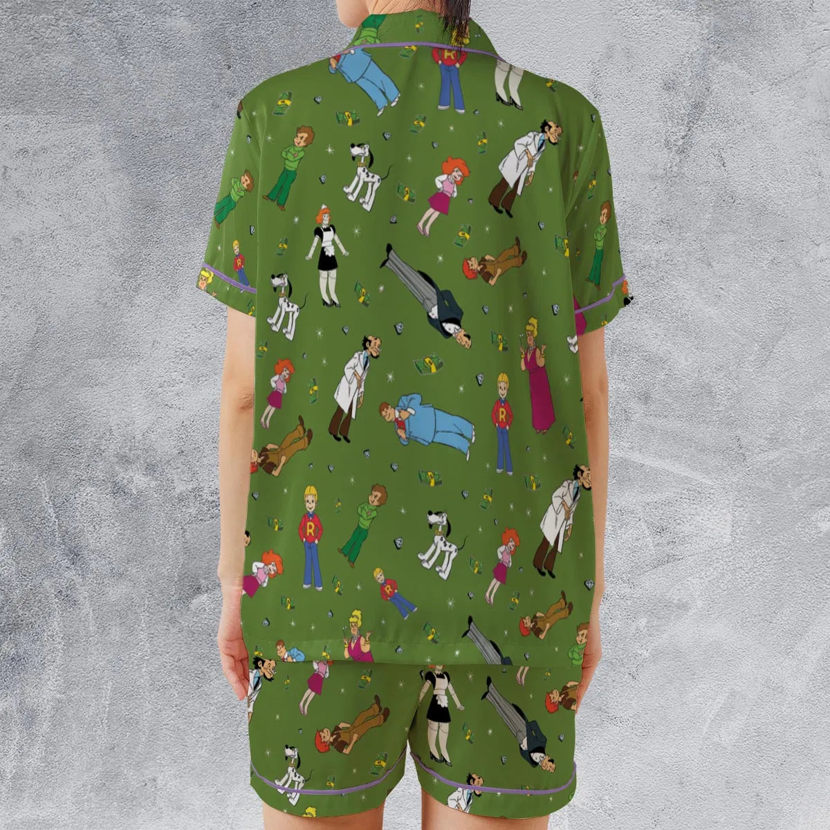 Satin Short-Sleeve Pajamas Set - HD4S9HFS