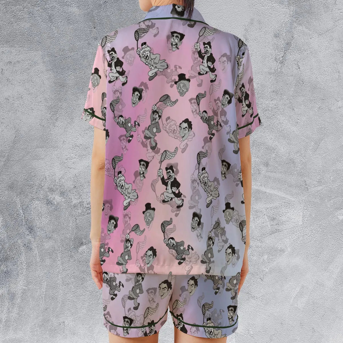 Satin Short-Sleeve Pajamas Set - XKT5HG2X