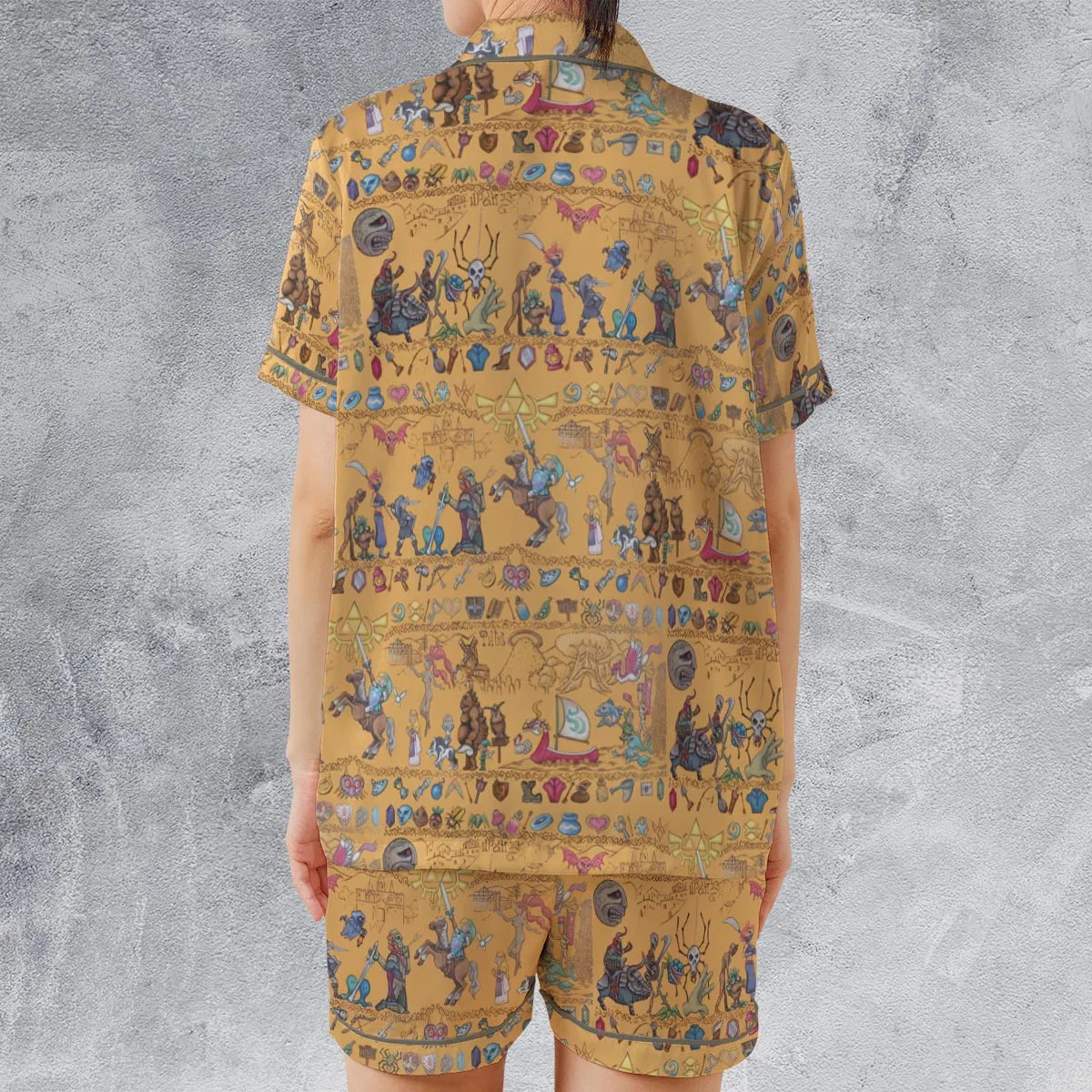 Satin Short-Sleeve Pajamas Set - S7FHQF9W