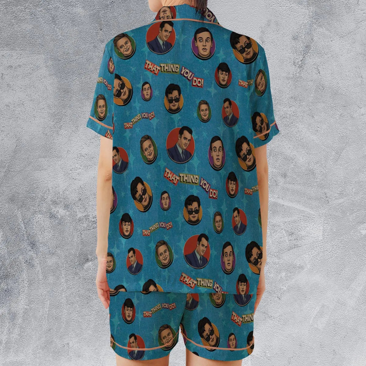 Satin Short-Sleeve Pajamas Set - DDE7GBT3