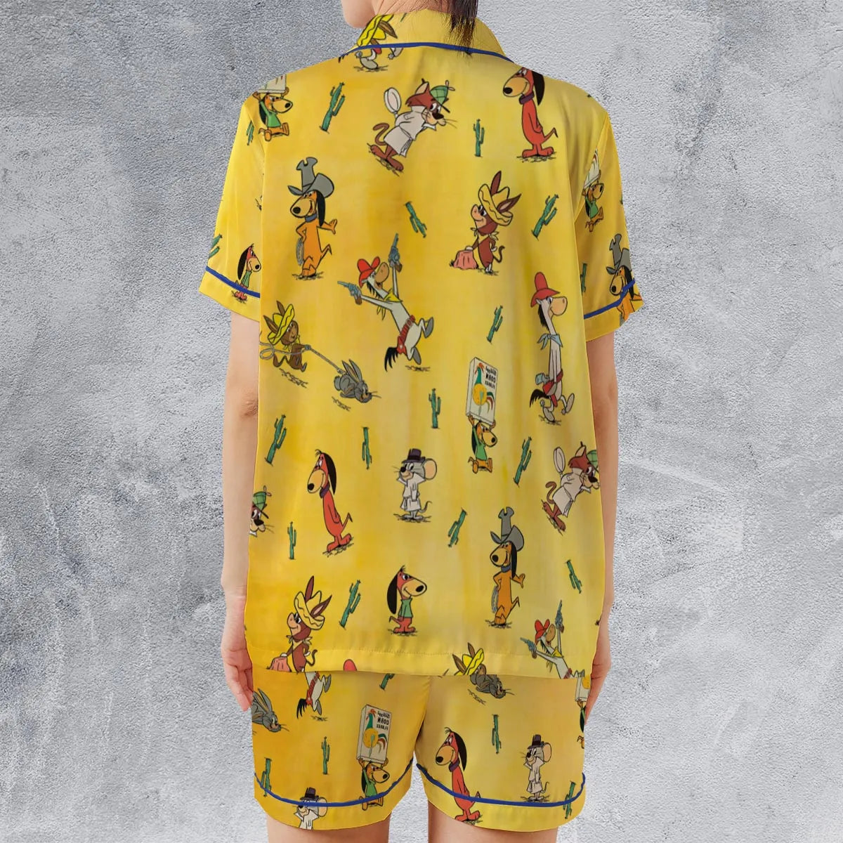 Satin Short-Sleeve Pajamas Set - 4BBHEGGT