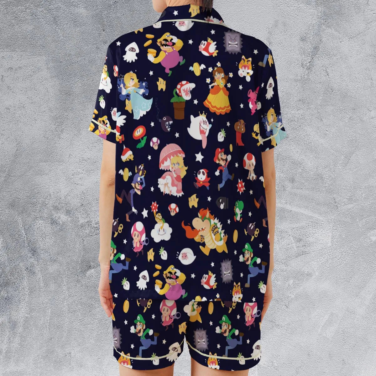 Satin Short-Sleeve Pajamas Set - PZ3F8FFK