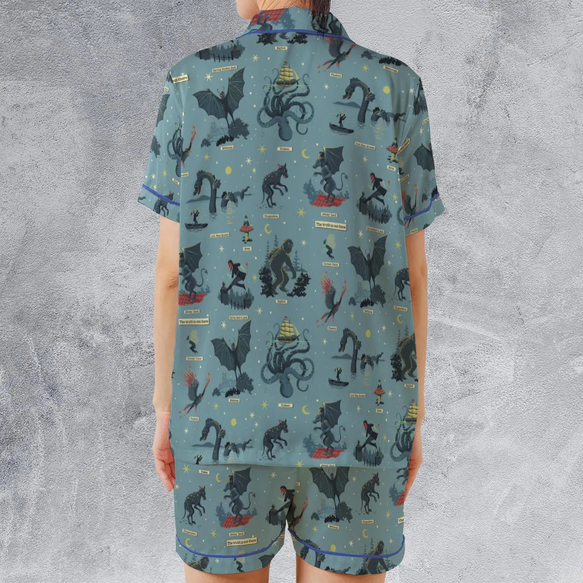 Satin Short-Sleeve Pajamas Set - DHCEKQ35