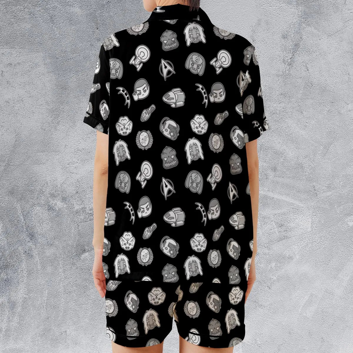 Satin Short-Sleeve Pajamas Set - NV4KHWAA