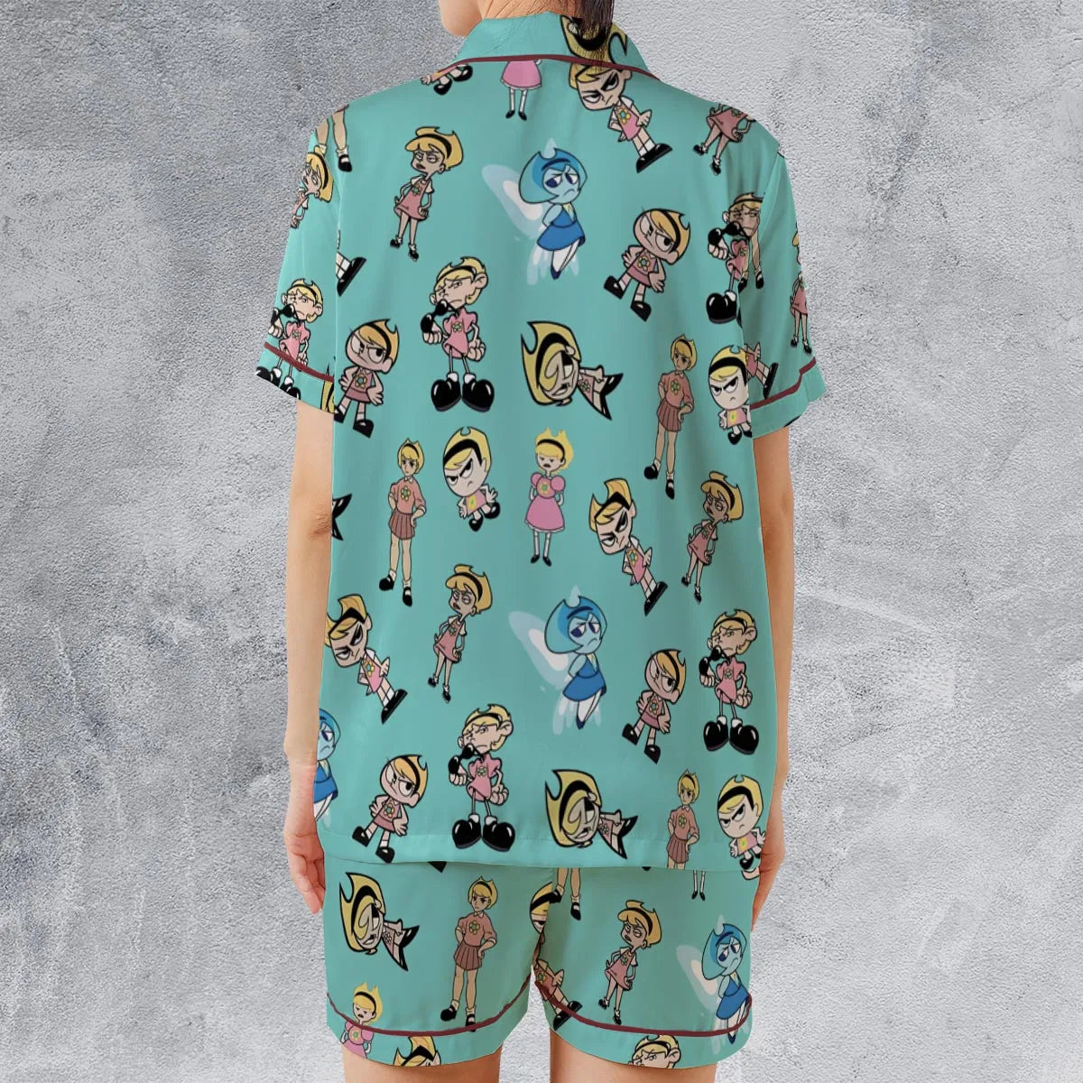 Satin Short-Sleeve Pajamas Set - 6TMDYTPR