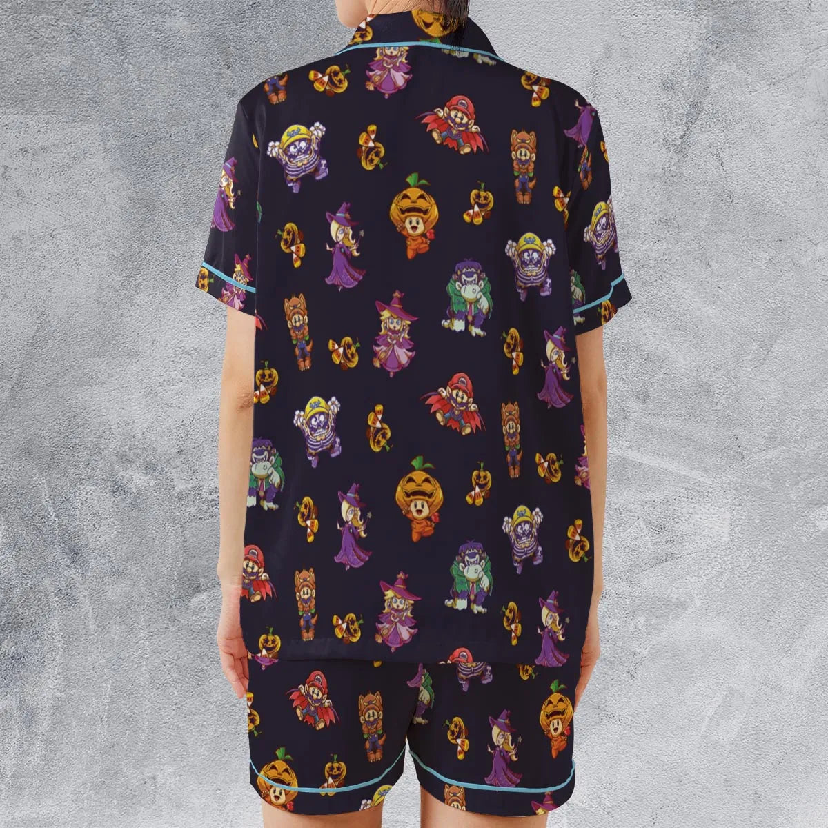 Satin Short-Sleeve Pajamas Set - SNDQBE4T