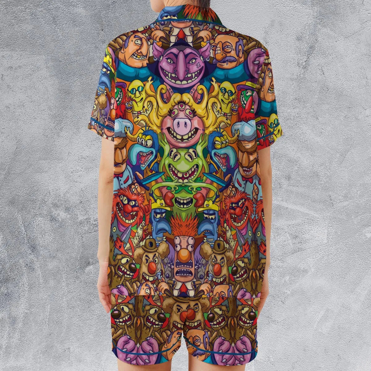 Satin Short-Sleeve Pajamas Set - C1HQUAM9