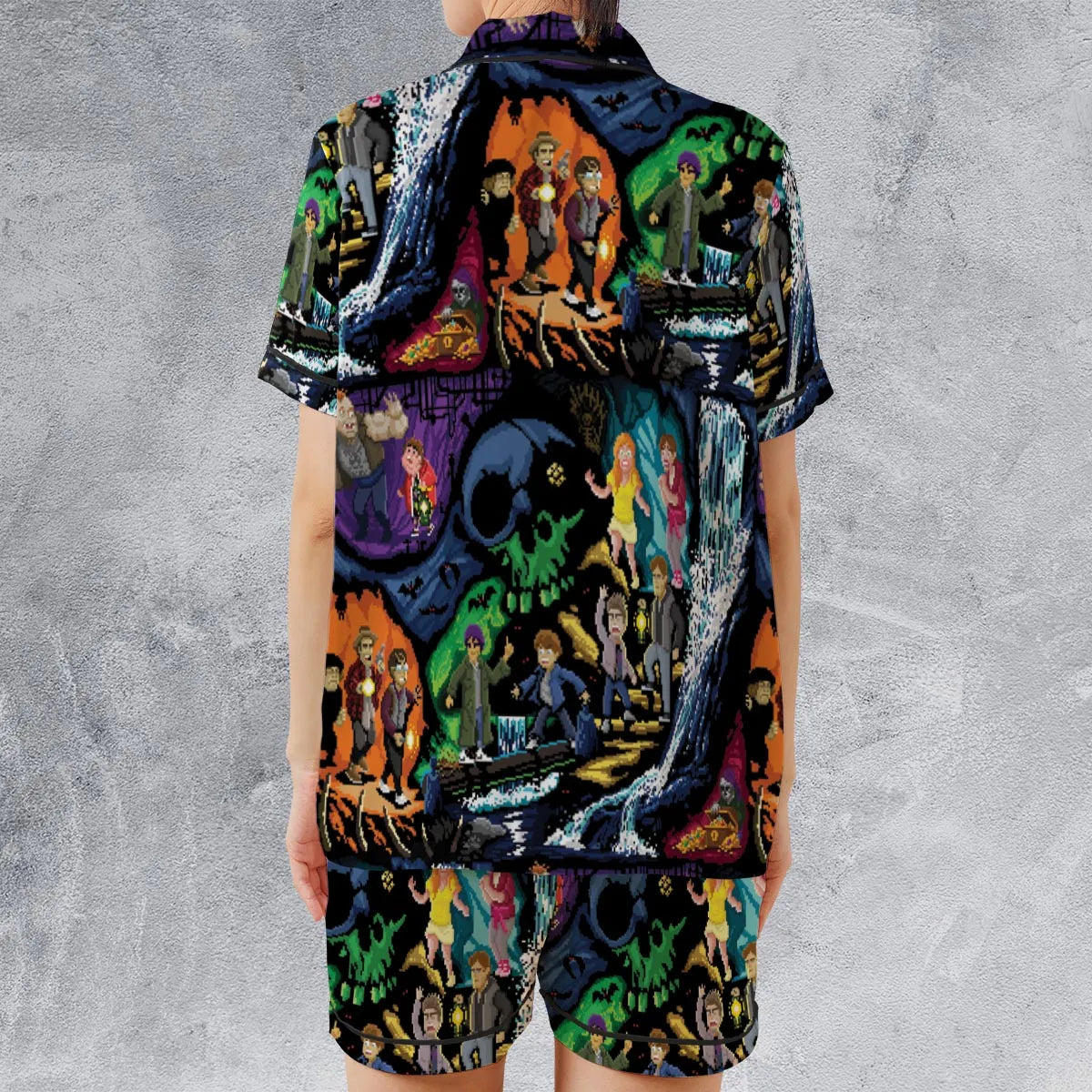 Satin Short-Sleeve Pajamas Set - MW3UXKB9