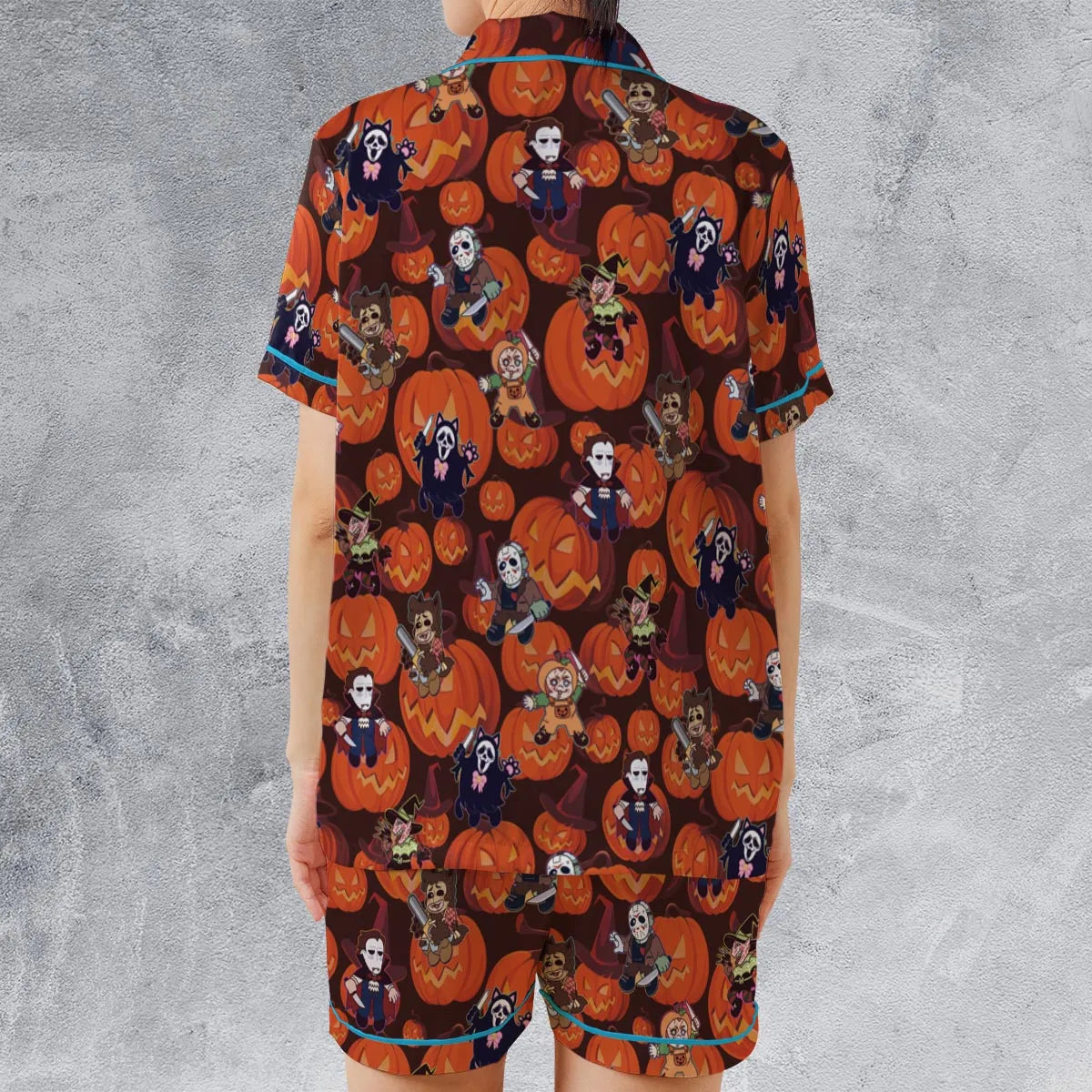 Satin Short-Sleeve Pajamas Set - PZ9ECDLK