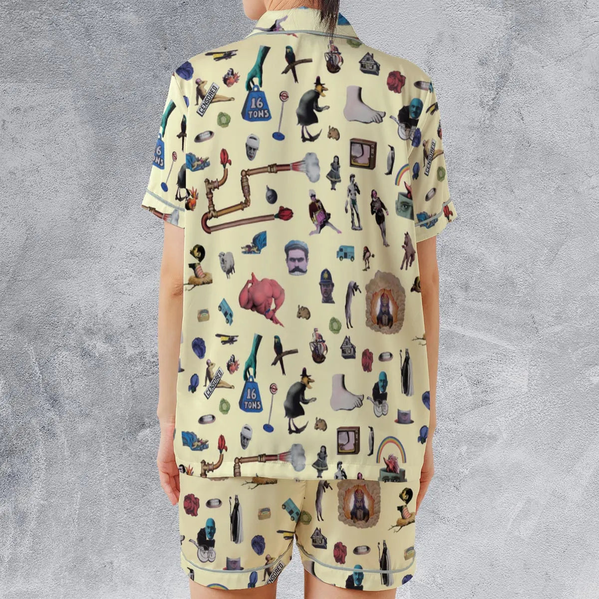 Satin Short-Sleeve Pajamas Set - 4C73DW32