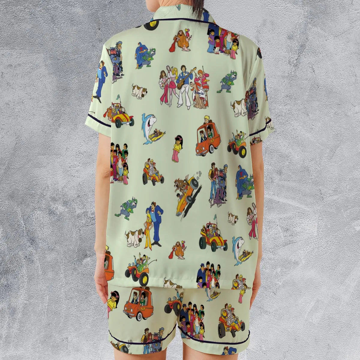 Satin Short-Sleeve Pajamas Set - 7K1HM6SP