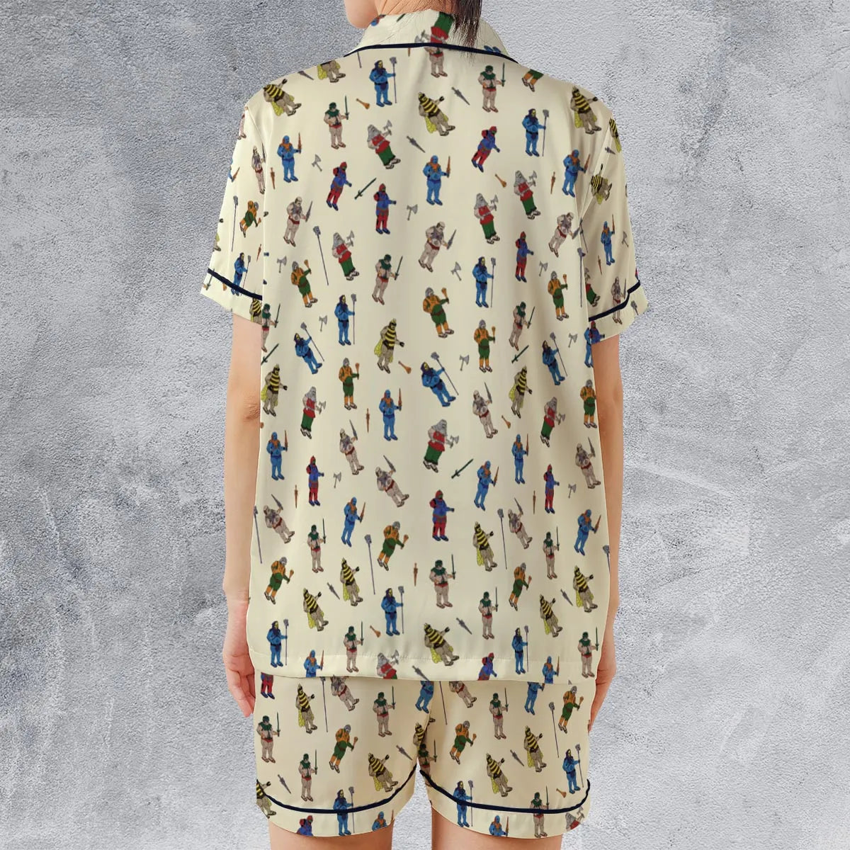 Satin Short-Sleeve Pajamas Set - SZVM3SLZ