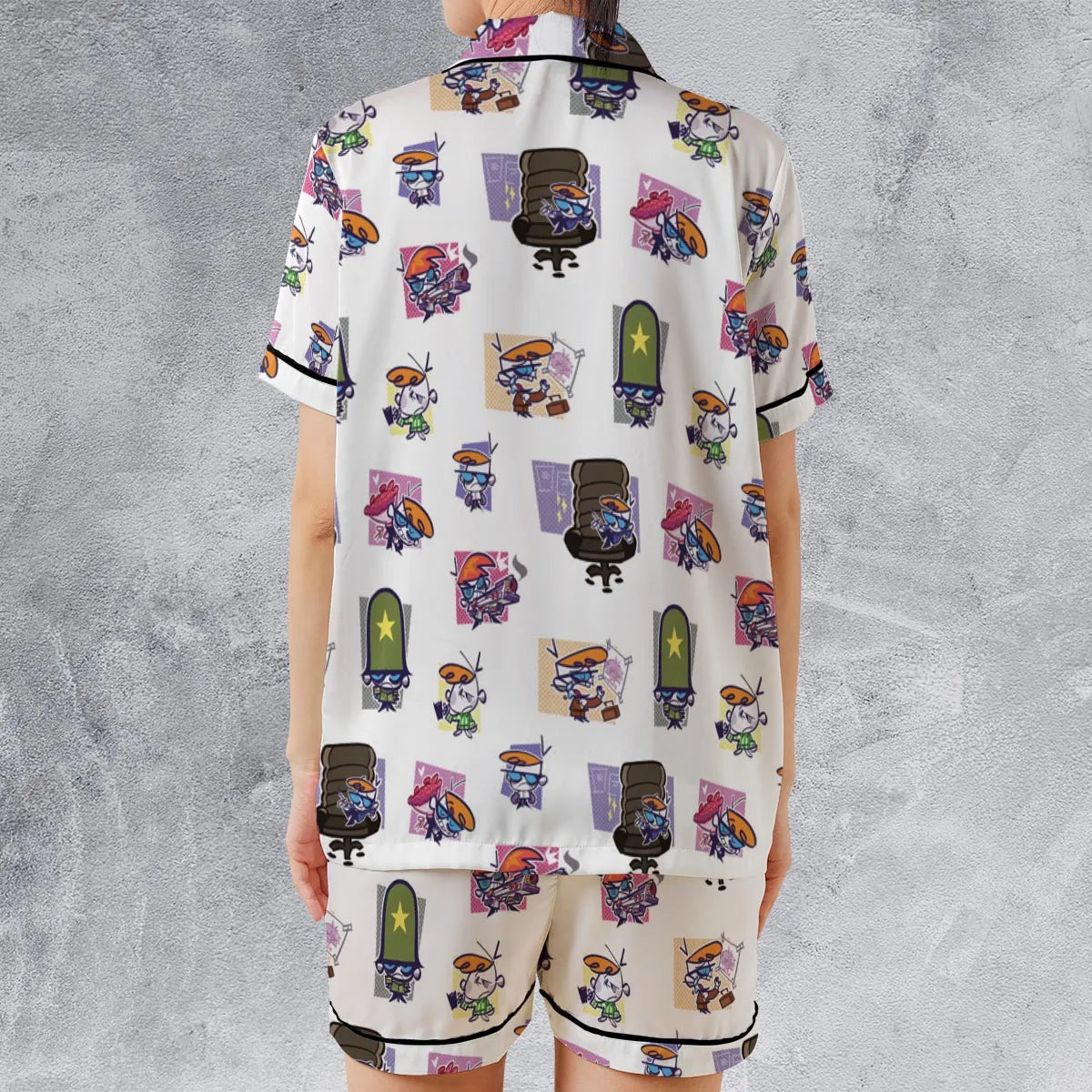 Satin Short-Sleeve Pajamas Set - T3VKSU5S