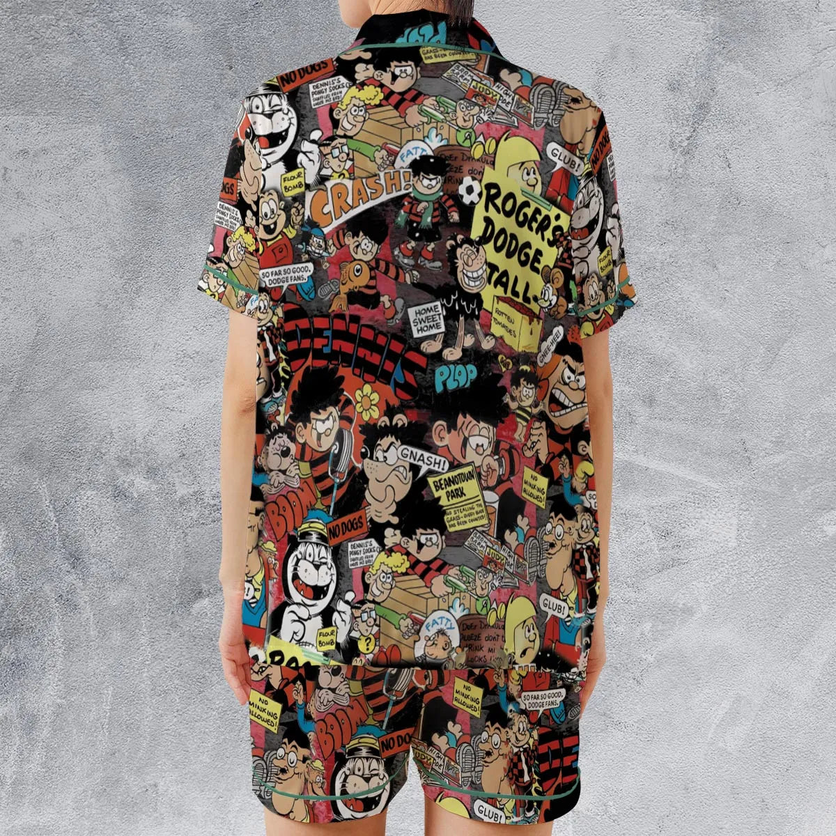 Satin Short-Sleeve Pajamas Set - PNVD5V7T