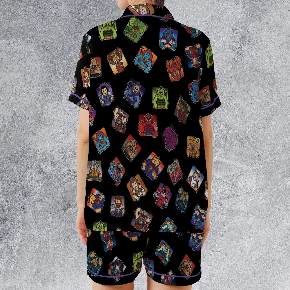 Satin Short-Sleeve Pajamas Set - T6JSRQVN