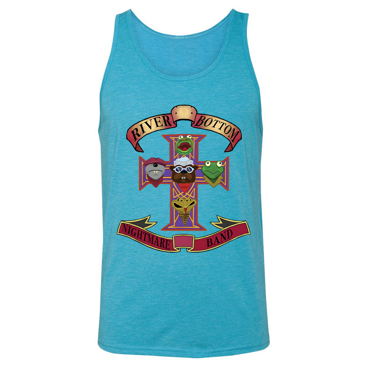 Unisex Jersey Tank - Black - THANGFIXED (Copy) - Aqua Triblend - 3