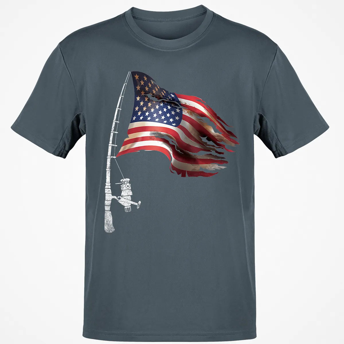 Fishing American Flag Fisherman Patriotic day 4th of July Classic Unisex T-Shirt
