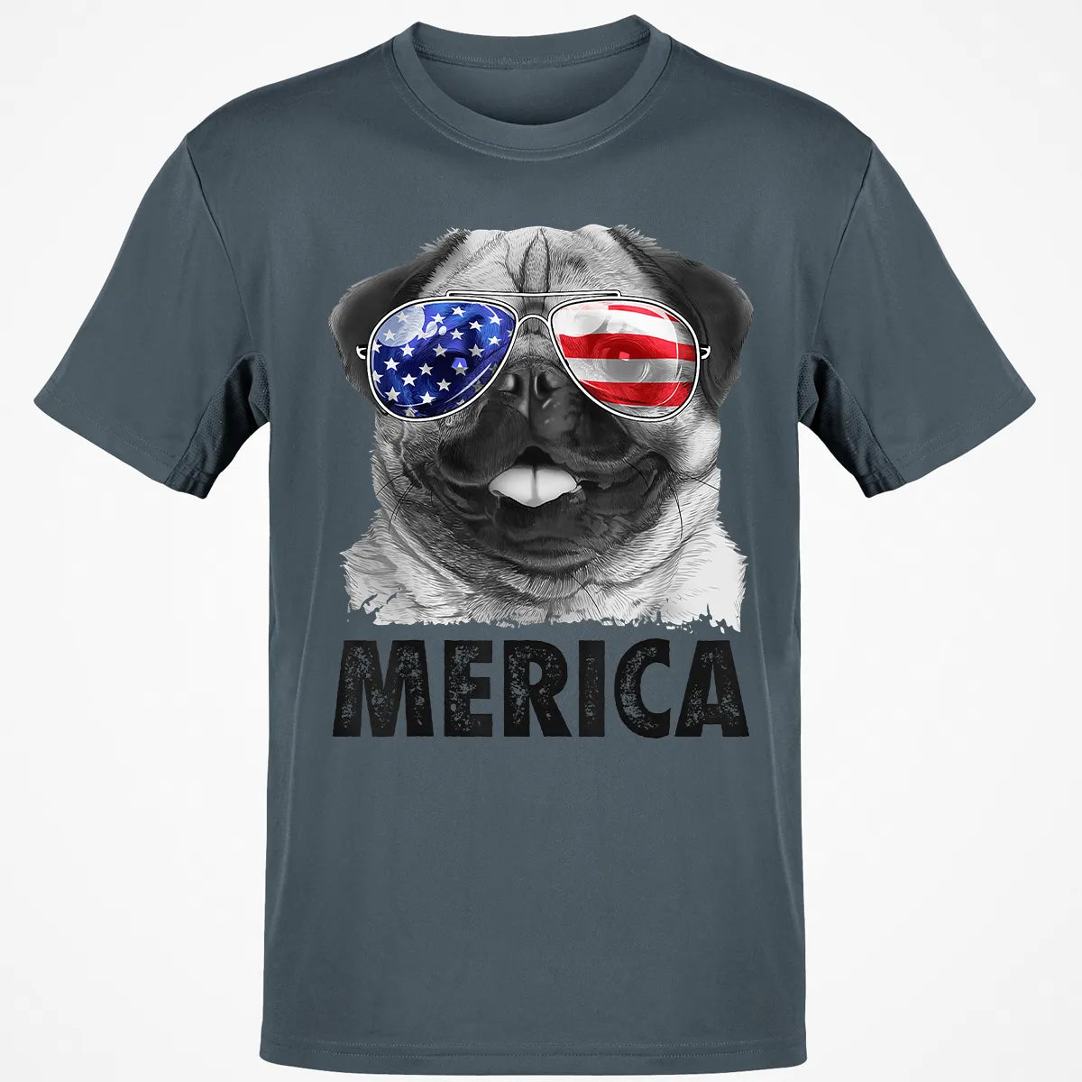 Pug 4th of July s Merica Men Women USA American Flag Classic Unisex T-Shirt