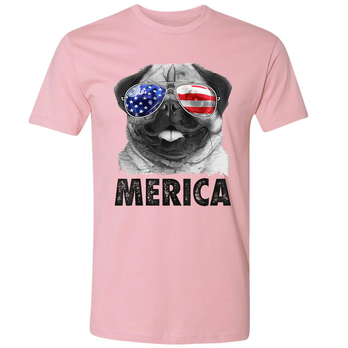Pug 4th of July s Merica Men Women USA American Flag Premium Unisex T-shirt
