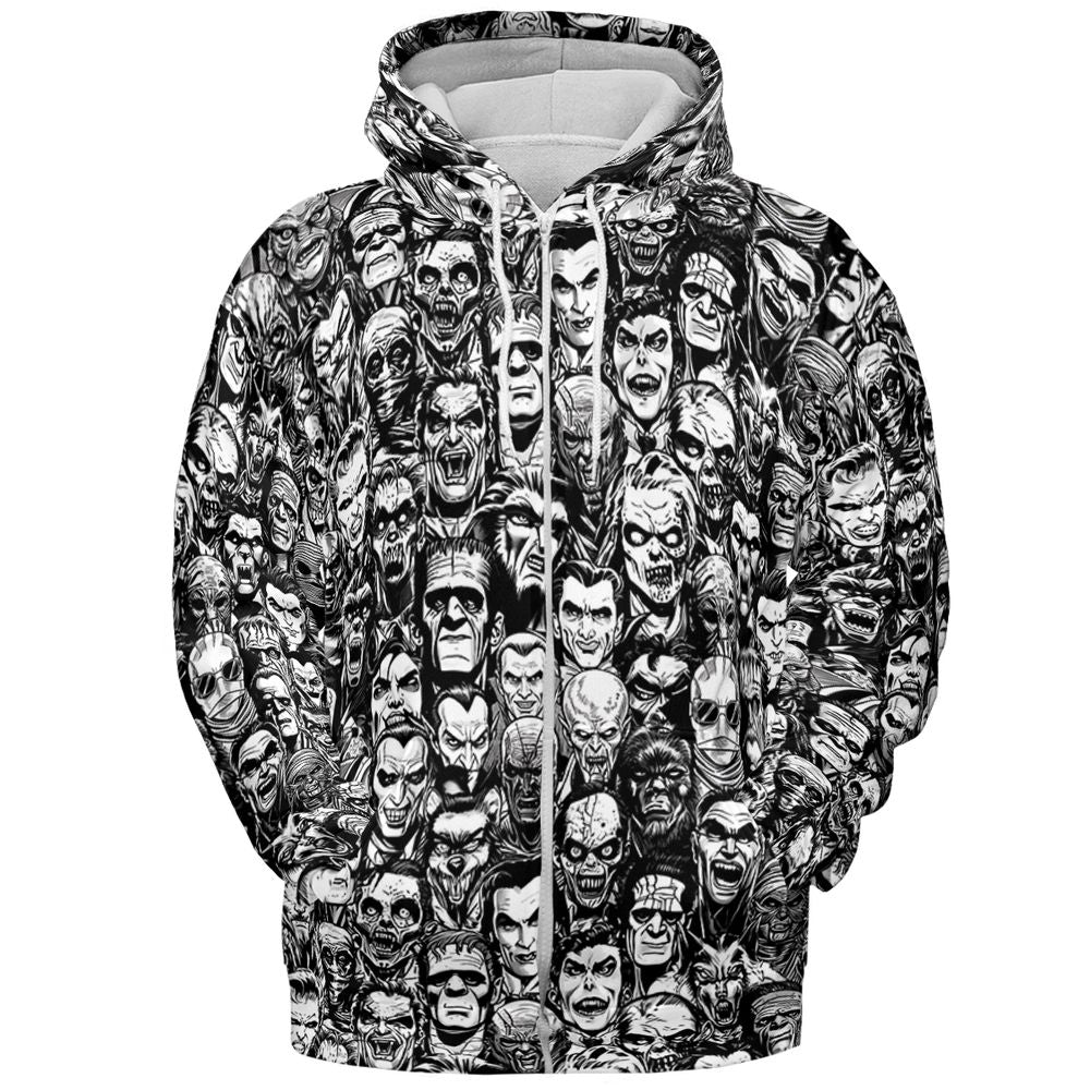 Monster pattern - Zip Hoodie - 3