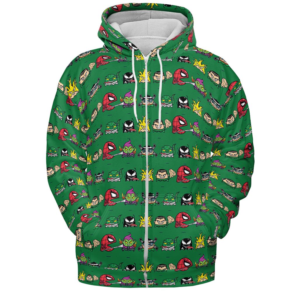 All-over Print Hoodie - L3REX4BT - Zip Hoodie - 3