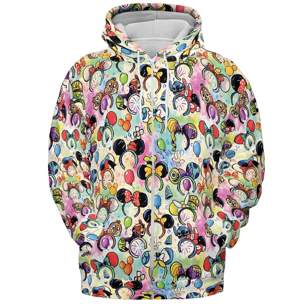 Vacation Character Mouse Ears - Zip Hoodie - 3