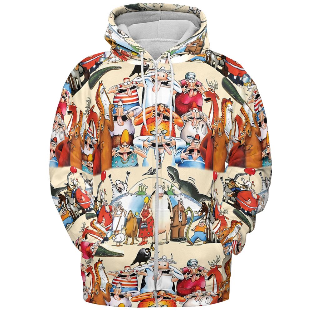 All-over Print Hoodie - RZJKC7QY - Zip Hoodie - 3