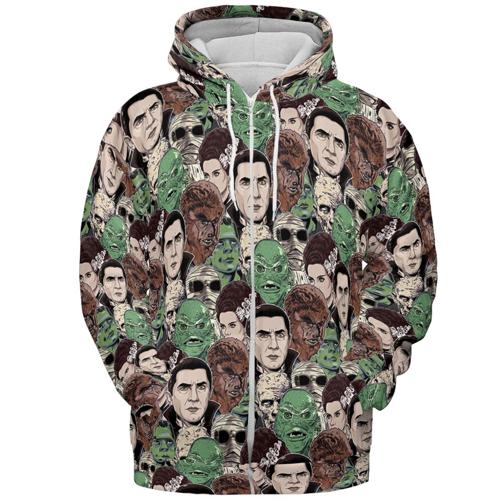 All-over Print Hoodie - PRXPDKZW - Zip Hoodie - 3