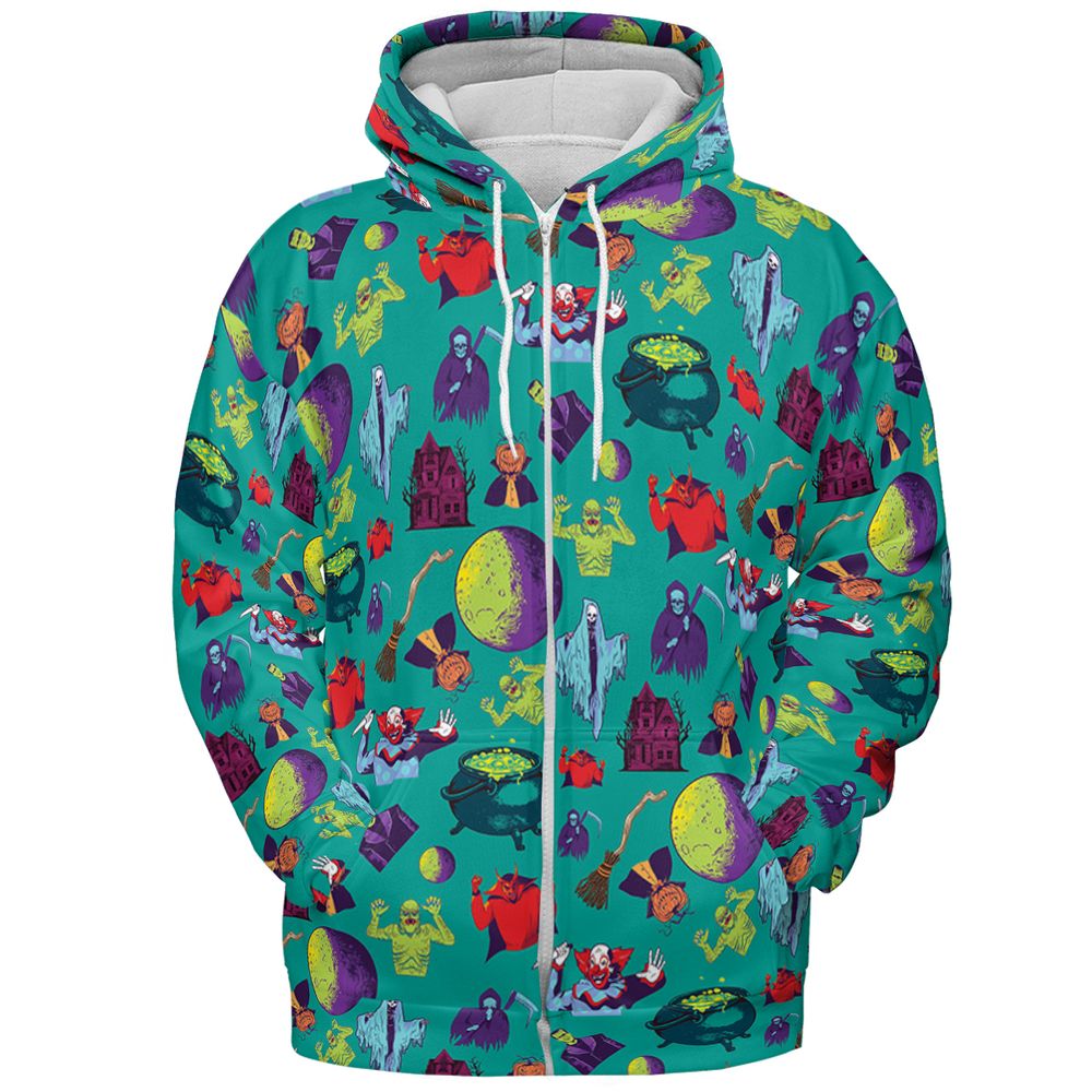 Scary halloween house - Zip Hoodie - 3