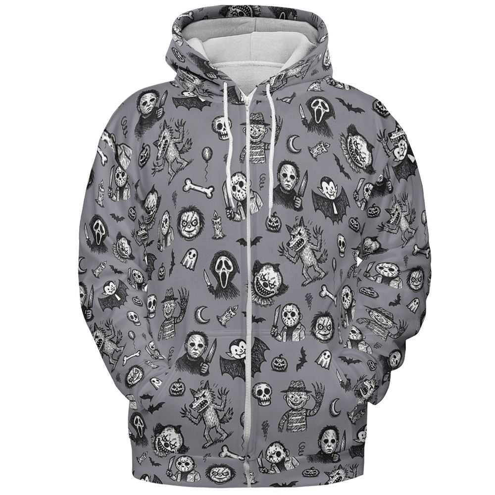 All-over Print Hoodie - NR86YHBM - Zip Hoodie - 3