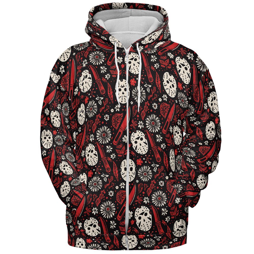 All-over Print Hoodie - LRNBFQPH - Zip Hoodie - 3